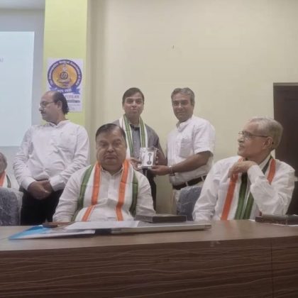 Felicitation of principal Dr Alpesh shah ,NEC member HMAI vadodara