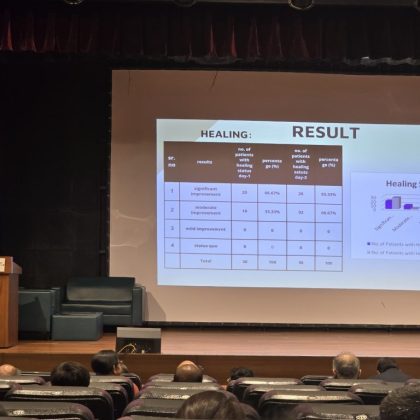 Paper presentation by Dr Ronak chauhan and Dr Anand patel at state level conclave on eve of 10 th edition of Reverence to Master Hahnemann on 20.07.2025.
