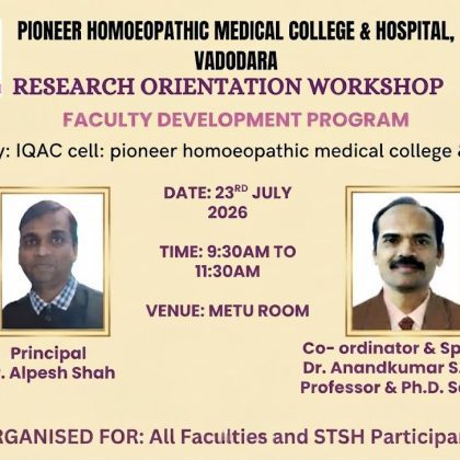Research Orientation Workshop – Faculty Development Program